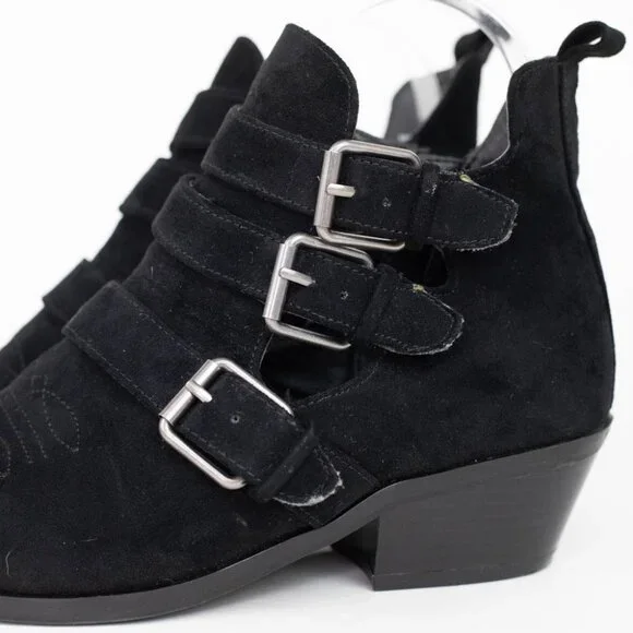 Universal Thread Target Black Kelsey Western Buckle Ankle Booties Women’s Size 6 - Picture 6 of 15